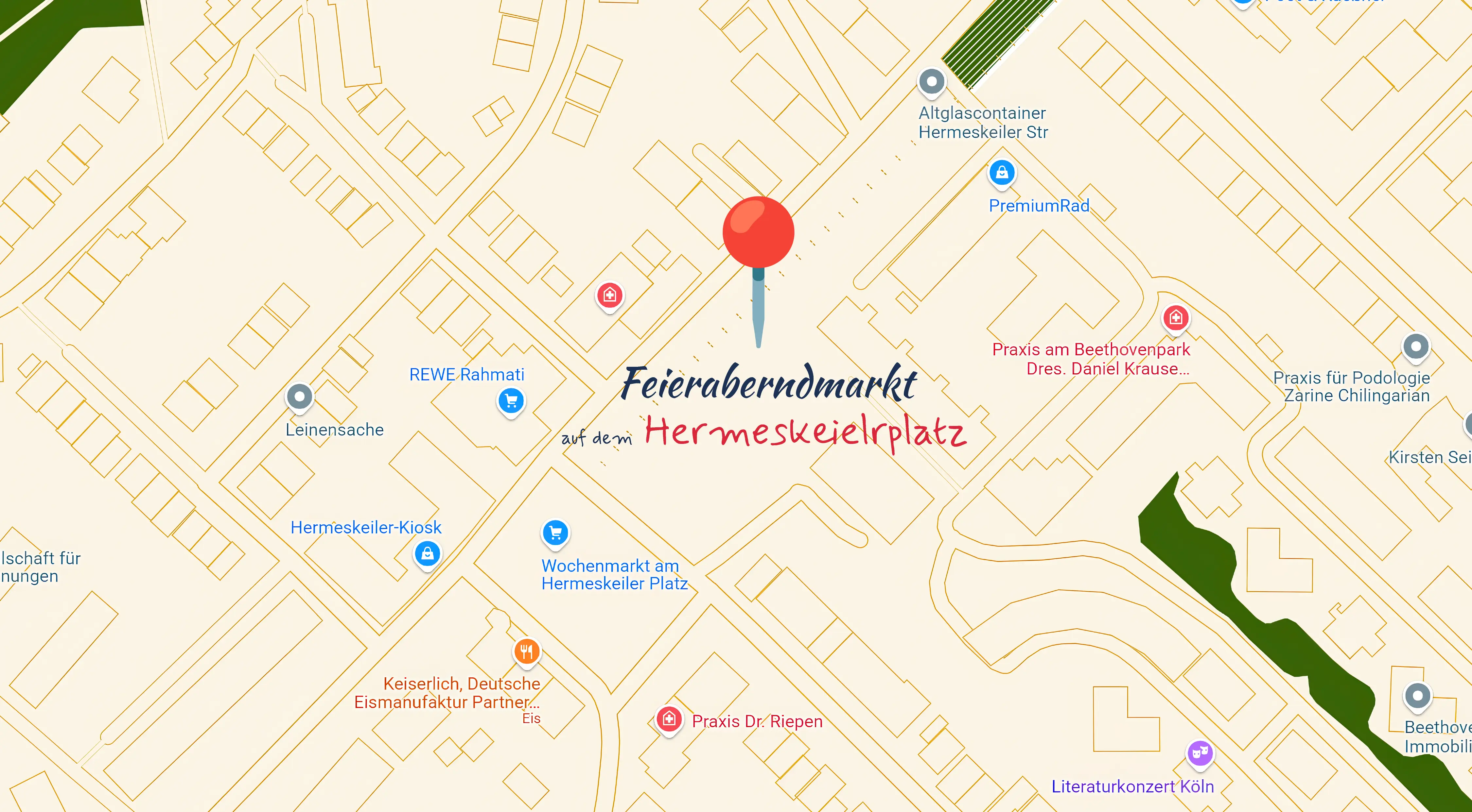 Google Maps Feierabendmarkt Hermeskeilerplatz